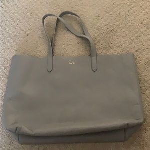 Cuyana Structured Leather Tote in Stone